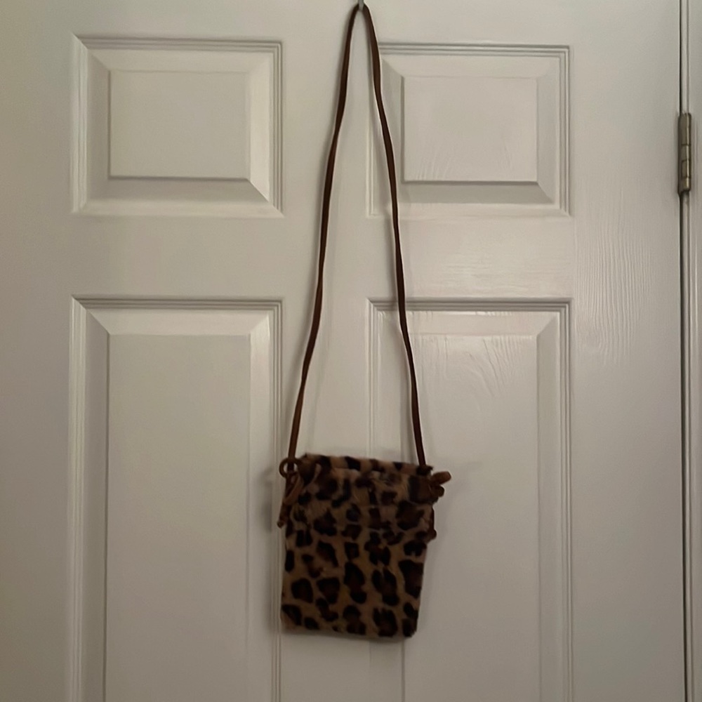 Leopard Small Bucket Crossbody